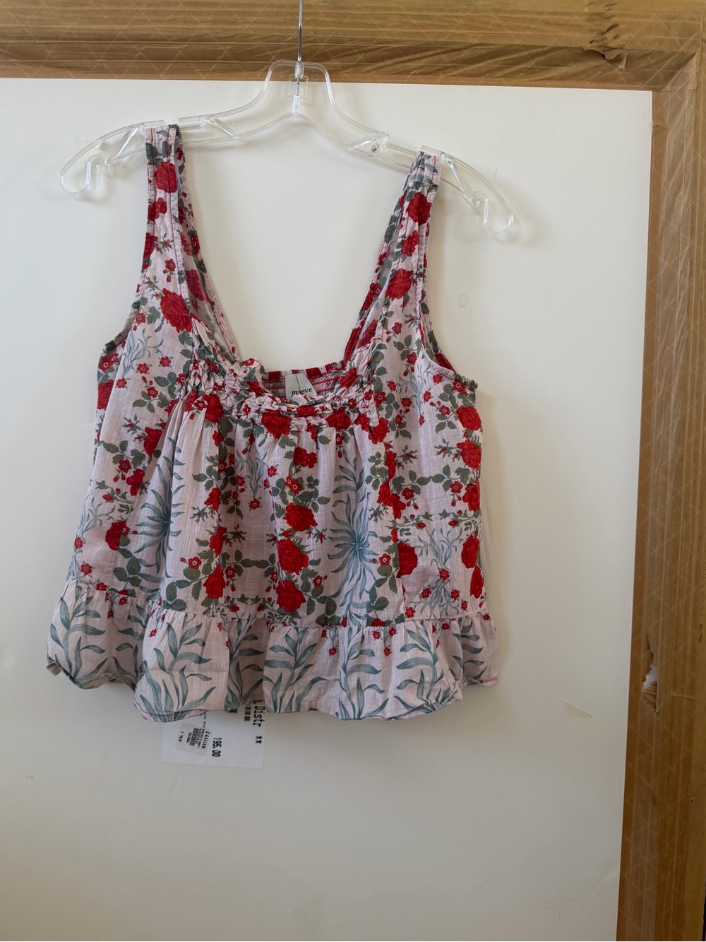 Maeve Pink Floral Ruffle-Hem Camisole